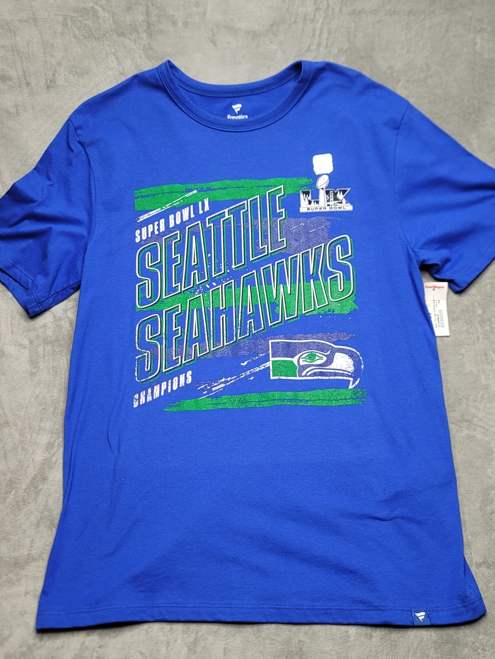 Fanatics Seattle Seahawks Super Bowl LX Champions Graphic Tee Blue Size Med NWT